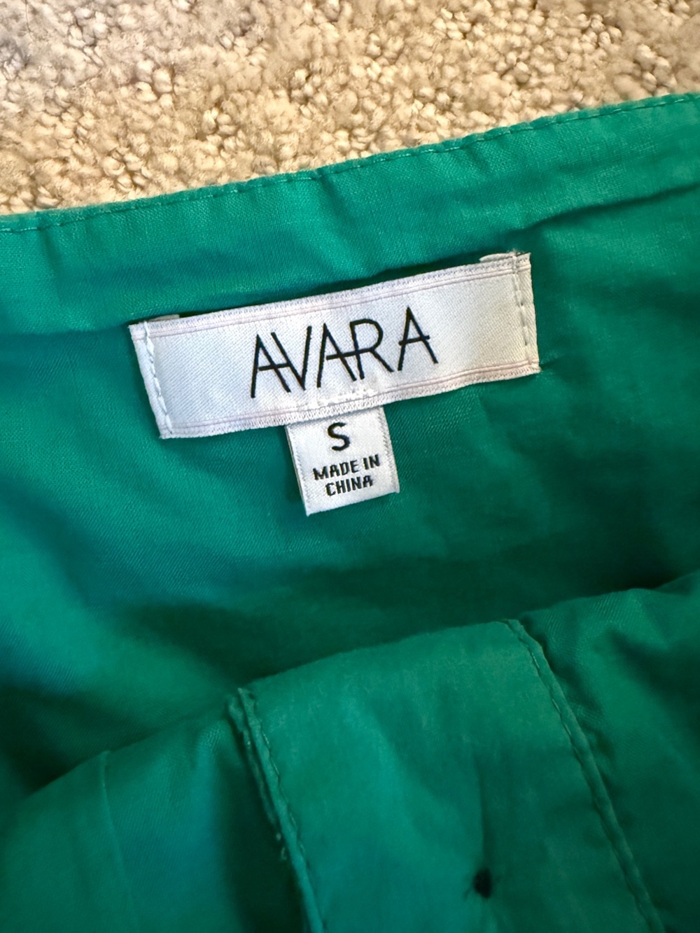 Avara Green and Navy Button-Front Midi Swing Dress Small - Picture 4 of 8